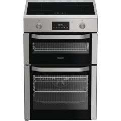 Hotpoint HDE6IDC2X Freestanding 60cm Induction Double Cooker - Inox