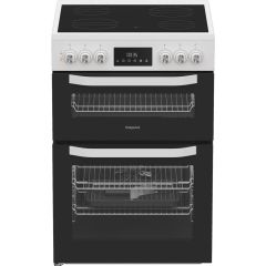 Hotpoint HTE6VDCW Freestanding 60cm Ceramic Electric Cooker - White
