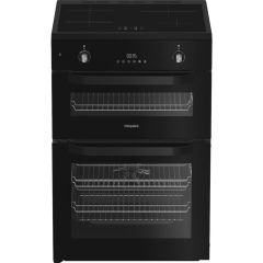 Hotpoint HDE6IDC2B1 Double Oven Electric Cooker with Induction Hob - Black