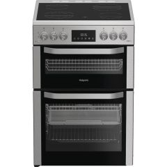 Hotpoint HDE6VDCASX Freestanding 50cm Electric Double Cooker - Inox