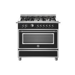 Bertazzoni HER96L1ENET Heritage 90cm Range Cooker Single Oven Dual Fuel Matt Black