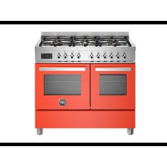 Bertazzoni PRO106L2EART Professional 100cm Range Cooker Twin Oven Dual Fuel Gloss Orange