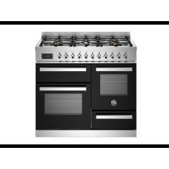 Bertazzoni PRO106L3ENET Professional 100cm Range Cooker XG Oven Dual Fuel Gloss Black