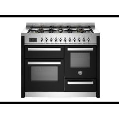 Bertazzoni PRO116L3ENET Professional 110cm Range Cooker XG Oven Dual Fuel Gloss Black