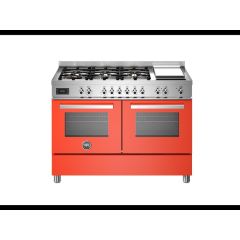 Bertazzoni PRO126G2EART Professional 120cm Range Cooker Twin Oven Dual Fuel Gloss Orange