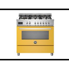 Bertazzoni PRO96L1EGIT Professional 90cm Range Cooker Single Oven Dual Fuel Gloss Yellow