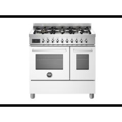 Bertazzoni PRO96L2EBIT Professional 90cm Range Cooker Twin Oven Dual Fuel Gloss White
