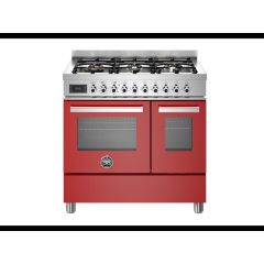 Bertazzoni PRO96L2EROT Professional 90cm Range Cooker Twin Oven Dual Fuel Gloss Red