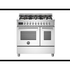 Bertazzoni PRO96L2EXT Professional 90cm Range Cooker Twin Oven Dual Fuel Stainless Steel