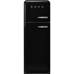 Smeg FAB30LBL5UK 60cm 50s Style Left Hand Hinge Freezer over Fridge, Black