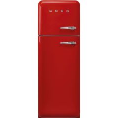 Smeg FAB30LRD5UK 60cm 50s Style Left Hand Hinge Freezer over Fridge, Red