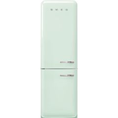 Smeg FAB32LPG5UK 60cm 50s Style Left Hand Hinge Fridge over Freezer, Pastel