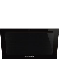Smeg KV194B3 90cm Linea Angled Chimney Auto Vent 2.0 Hood , Black