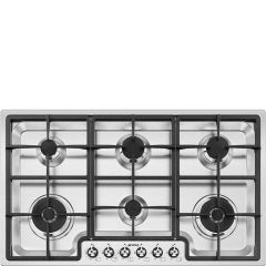 Smeg PGF962 90cm Classic Gas Hob, Stainless Steel