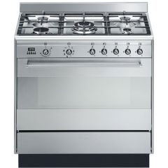 Smeg SUK91MFX9 90cm Concert Dual Fuel Range Cooker, Stainless Steel