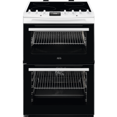 AEG CCX6740ACW Ceramic Electric Cooker with Double Oven
