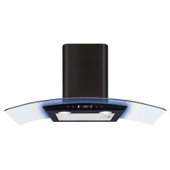 CDA EKP90BL 90cm Curved Glass Extractor with Edge Lighting