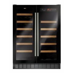 CDA FWC624BL 60cm Freestanding Undercounter Double Door Wine Cooler