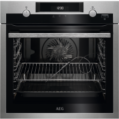 AEG BPS556020M SteamBake Pyrolytic Multifunction oven with retractable rotary controls, food probe, 