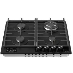 CDA HVG631MB 4 Burner Gas Hob Front Contol Wok Burner Back Right