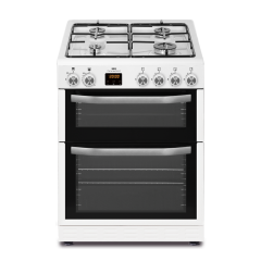 New World NWMID63GW 60Cm Twin Cavity Gas Cooker White