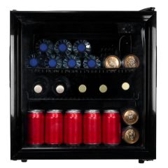 Sia DC2BL Mini Drinks Fridge, Table Top 50L Beer / Wine Cooler With Glass Door