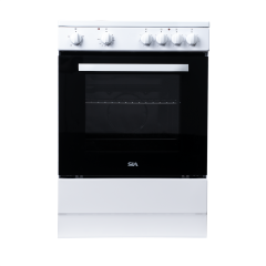 Sia ESCA61W White 60Cm Electric Cooker 4 Solid Plate Hob
