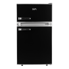 Sia RFM88B Freestanding Under Counter Retro Fridge Freezer - Black