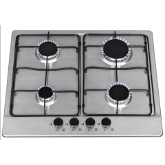 Sia SSG602SS 60Cm Gas Hob Enamel Pan Supports - Stainless Steel