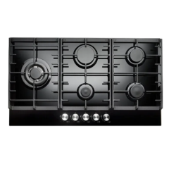 Teknix SCGH91B Black 90cm 5 Zone Gas Hob
