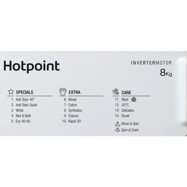 Hotpoint BIWMHG81485 Built-In Front Loading Washing Machine