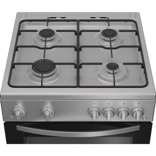 Indesit IDG6GS 60cm Gas Double Cooker - Silver