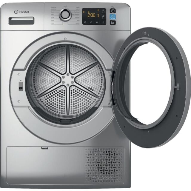 Indesit Heat Pump Tumble Dryer: Freestanding, 9,0kg - YT M11 92SS X UK - Silver