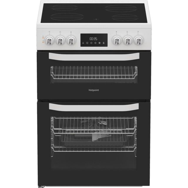 Hotpoint HTE6VDCW Freestanding 60cm Ceramic Electric Cooker - White