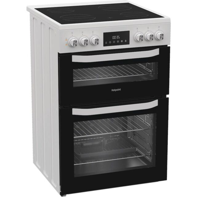 Hotpoint HTE6VDCW Freestanding 60cm Ceramic Electric Cooker - White