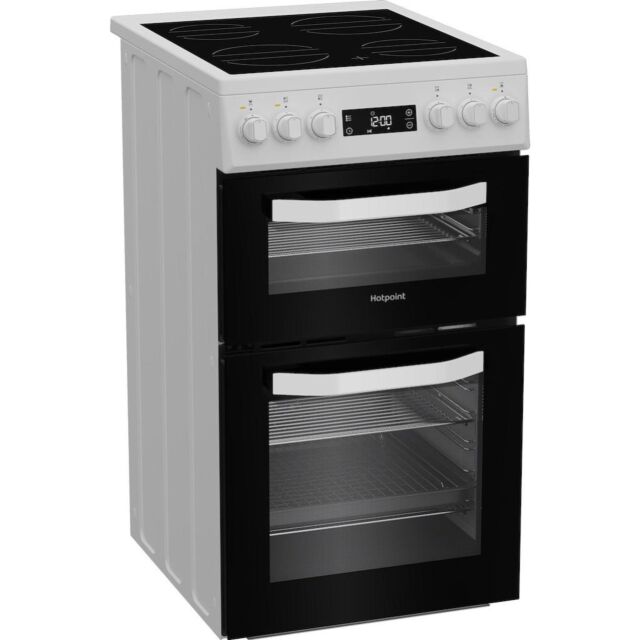 Hotpoint HDE5VDCW 50cm Electric Cooker with Ceramic Hob - White