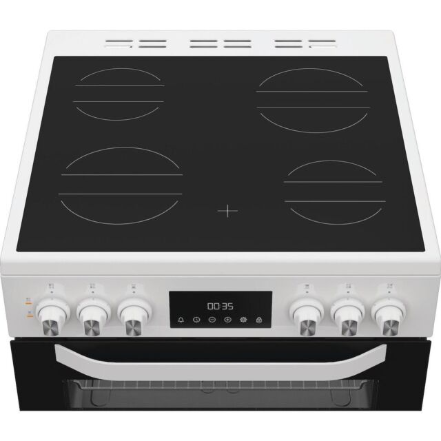 Hotpoint HTE6VDCW Freestanding 60cm Ceramic Electric Cooker - White