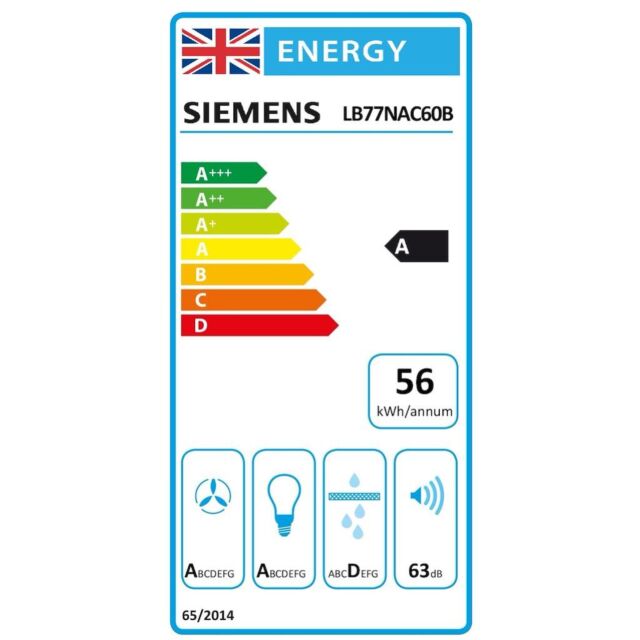 Siemens LB77NAC60B, Canopy cooker hood