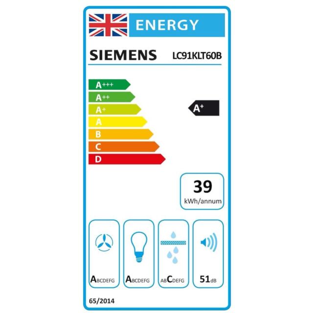 Siemens LC91KLT60B, Wall-mounted cooker hood