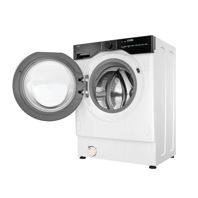Haier BHA6S696M6D9-80 9/6kg Integrated Washer Dryer with A-30%/D Energy Rating - White with Black Bezel