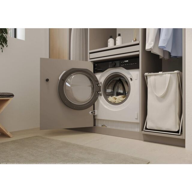 Haier BHA6S696M6D9-80 9/6kg Integrated Washer Dryer with A-30%/D Energy Rating - White with Black Bezel