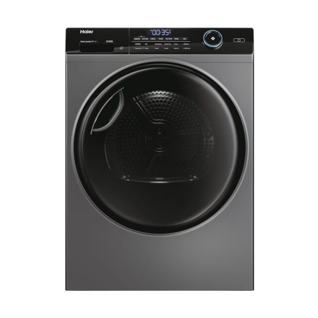 Haier HD90-A3959S I Pro Series 5 9kg Heat Pump Tumble Dryer - A+++ Energy Rated - Graphite