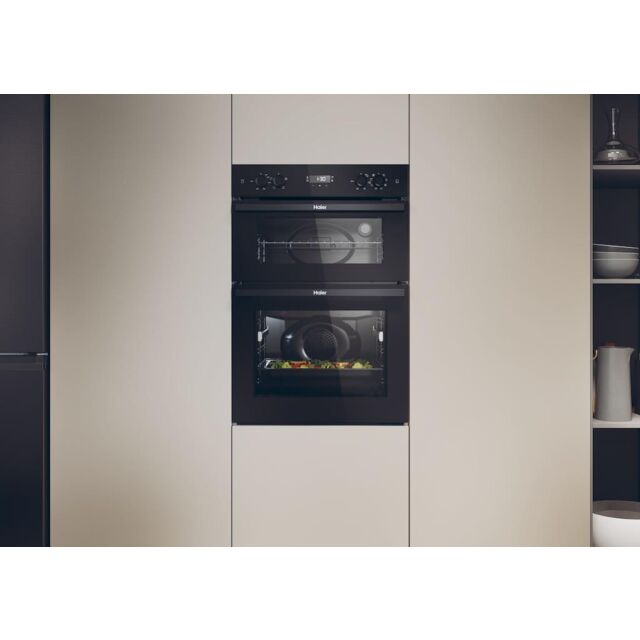 Haier HWO9M2M5B 90cm Built-In Double Oven - Black