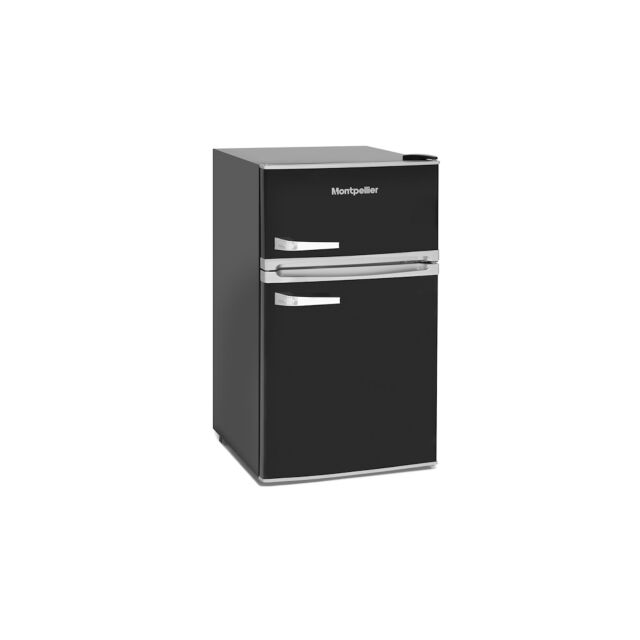 Montpellier MAB2035K Undercounter Retro Fridge Freezer in Black