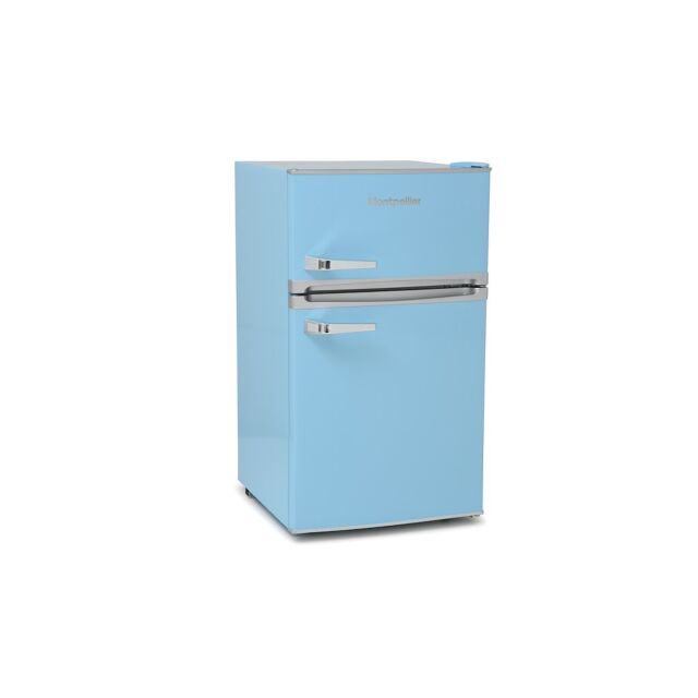 Montpellier MAB2035PB Undercounter Retro Fridge Freezer in Pastel Blue