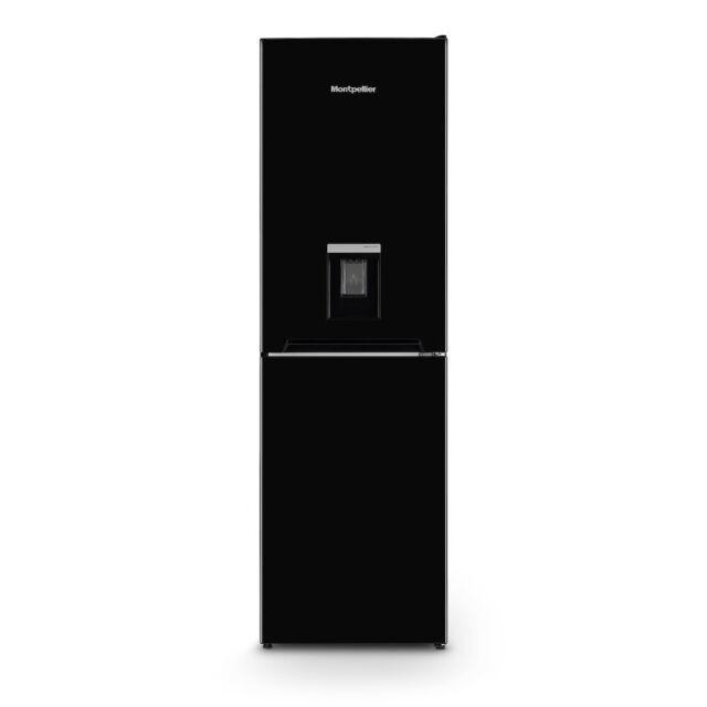 Montpellier MLF1770EKWD Low Frost Fridge Freezer With Water Dispenser In Black