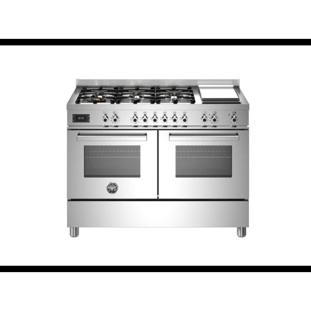 Bertazzoni PRO126G2EXT Professional 120cm Range Cooker Twin Oven Dual Fuel Stainless Steel