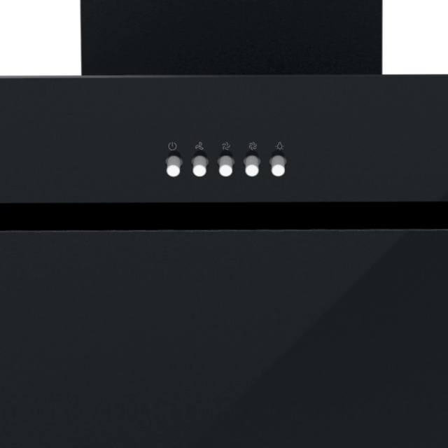 Statesman ACH160BL 60cm Angled Chimney Cooker Hood - Black Glass