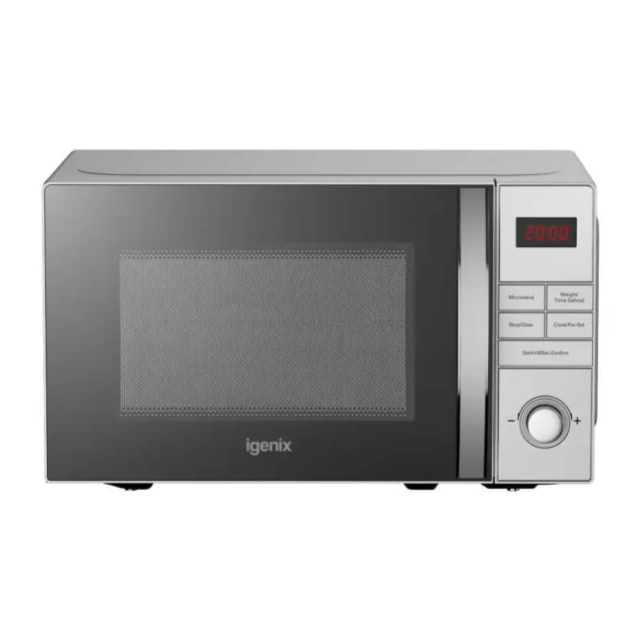 Igenix 800W 20L Stainless Steel Manual Microwave