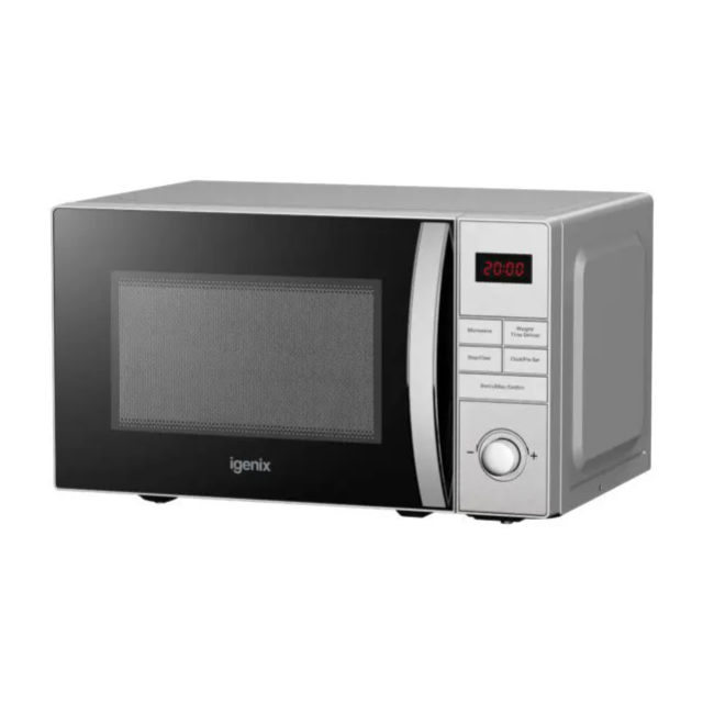 Igenix 800W 20L Stainless Steel Manual Microwave